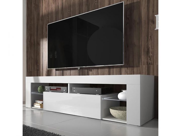 meuble tv blanc 140 cm