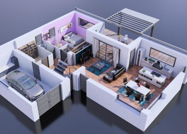 plan maison 130 m2 4 chambres