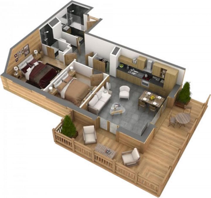 plans appartement 2 chambres