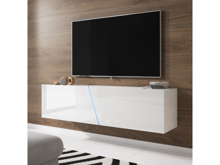 meuble tv blanc suspendu