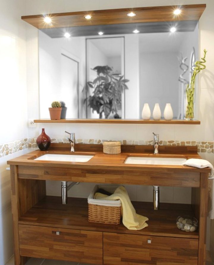 meuble salle de bain bois