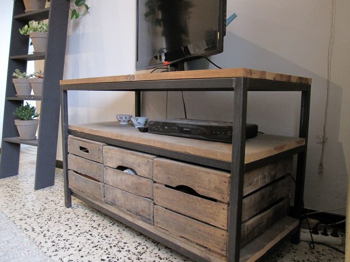 meuble tele caisse en bois meuble tele caisse en bois