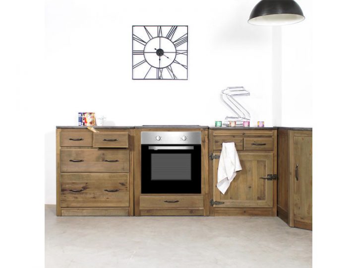 meuble prédécoupé pour plaque de cuisson et four