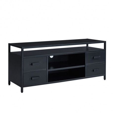 meuble tv metal noir