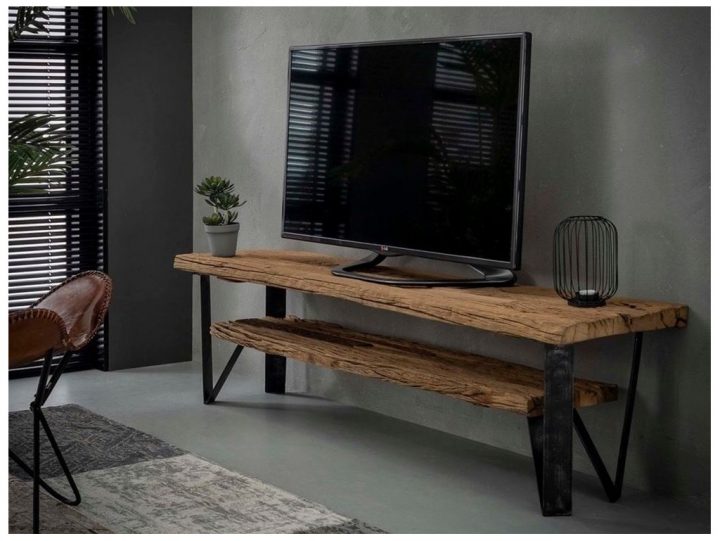 meuble tele en bois massif