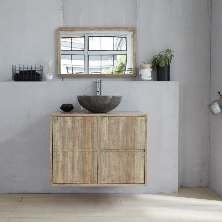 meuble suspendu salle de bain sans vasque