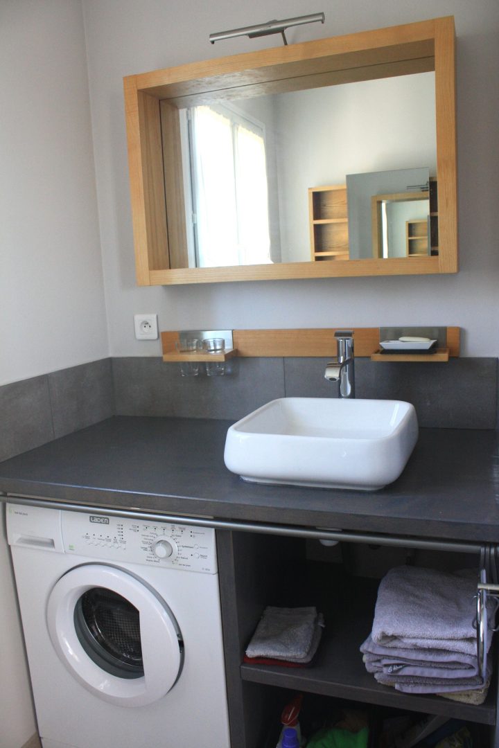 meuble salle de bain avec machine à laver intégrée