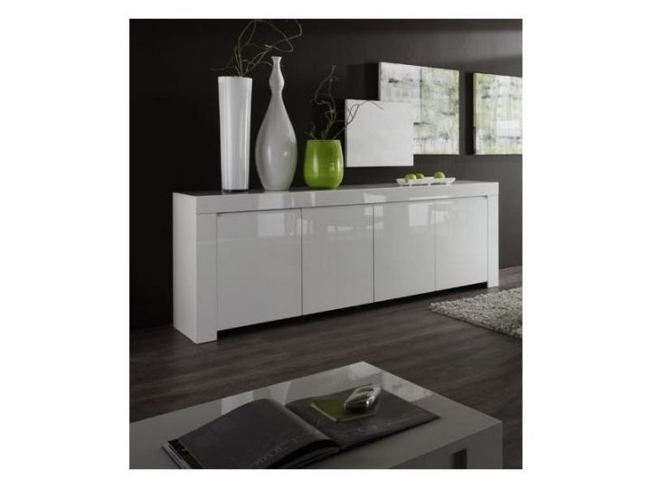 meuble bas laqué blanc