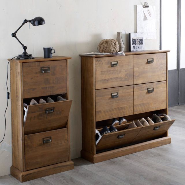 meuble a chaussure bois massif