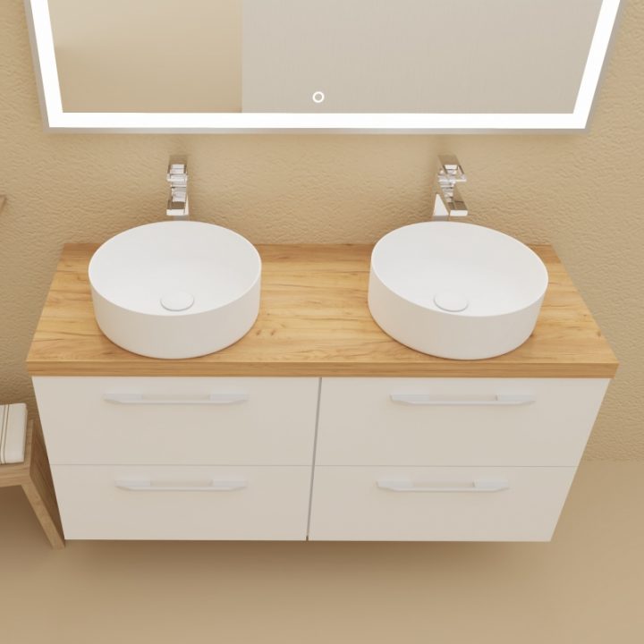 meuble de salle de bain vasque double 120 cm