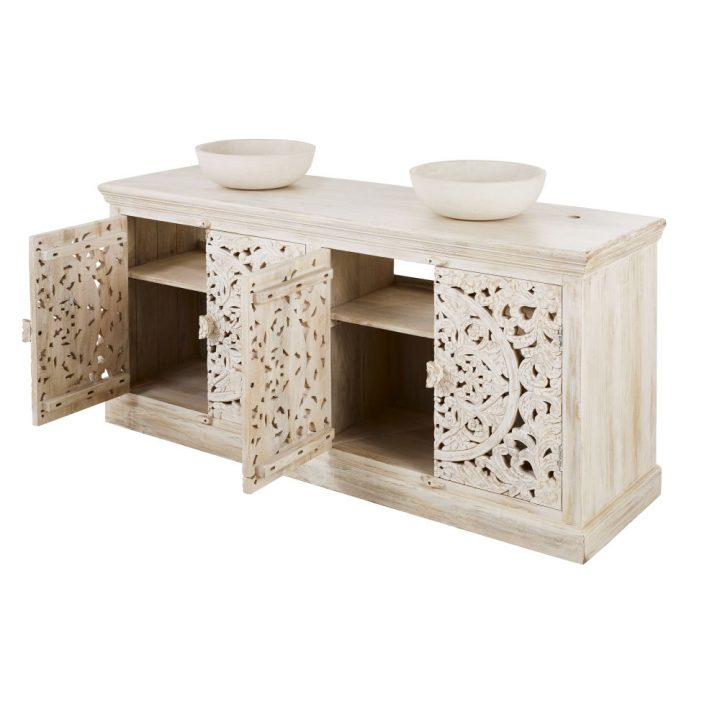 meuble cannage salle de bain