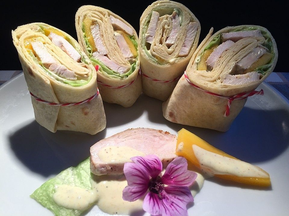 wraps mit hähnchen curry