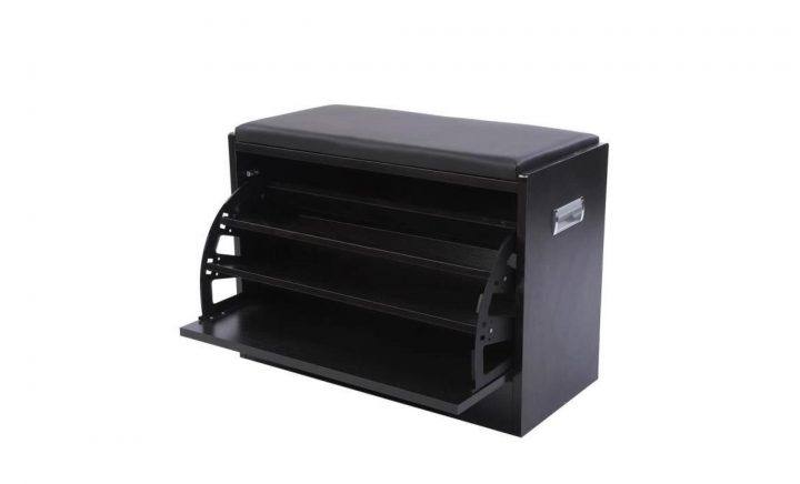 meuble à chaussures noir et bois meuble à chaussures noir et bois