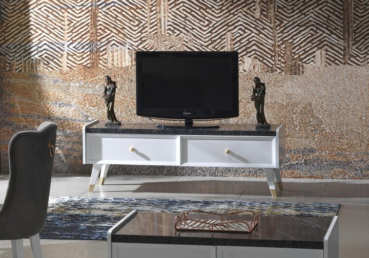 meuble tele en marbre