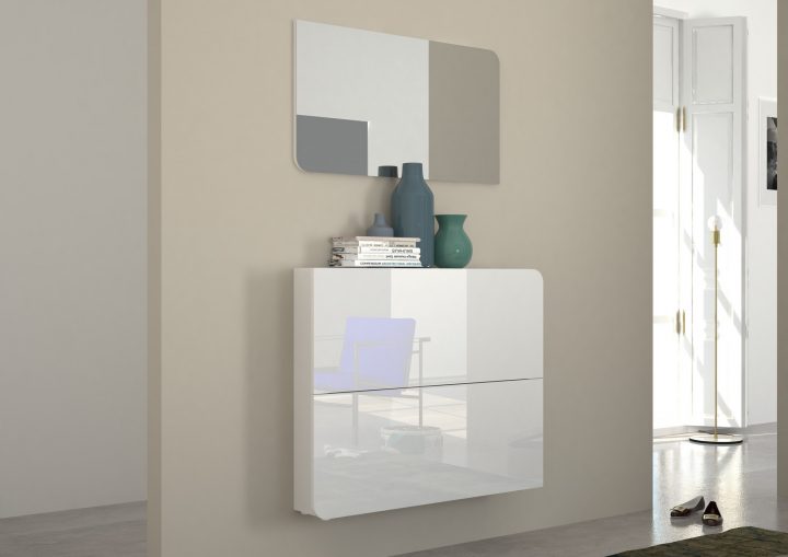 meuble à chaussures laqué blanc