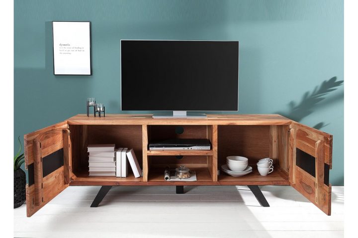 meuble tv bois massif et métal meuble tv bois massif et métal