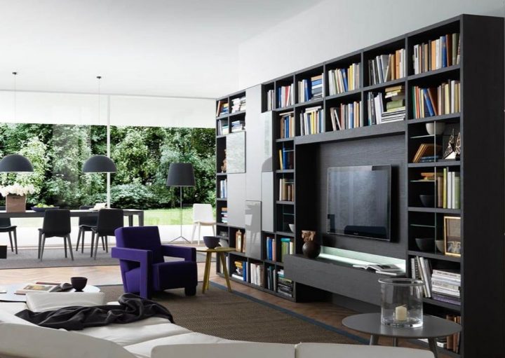 meuble tv bibliothèque design