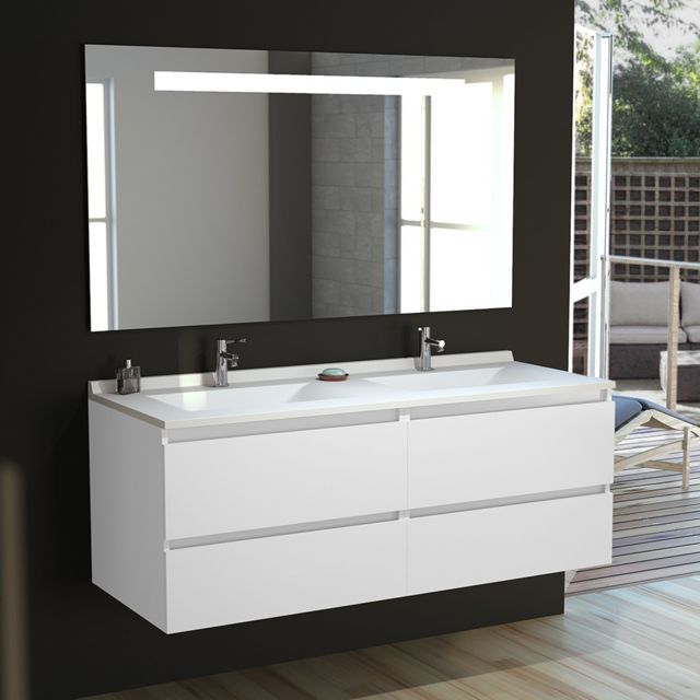 meuble double vasque salle de bain 140