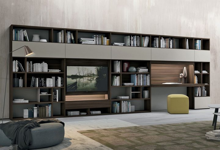 meuble tv bureau intégré