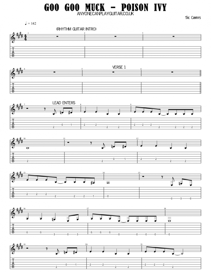 the cramps goo goo muck songtext