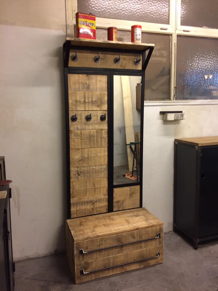 meuble porte manteau industriel