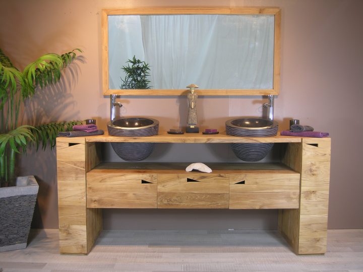 meuble salle de bain bois pas cher
