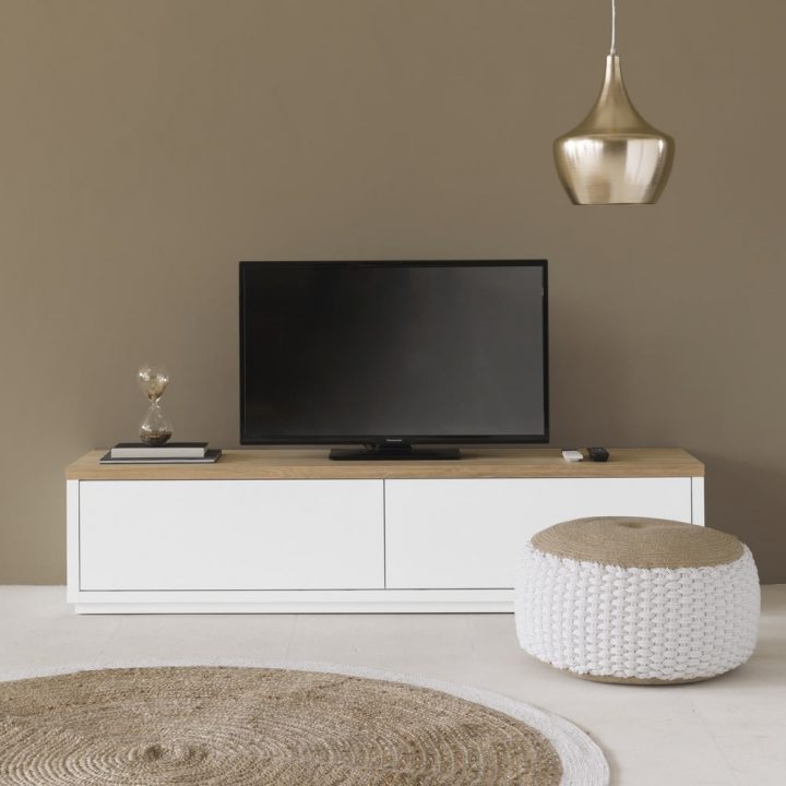 meuble tv blanc 180 cm