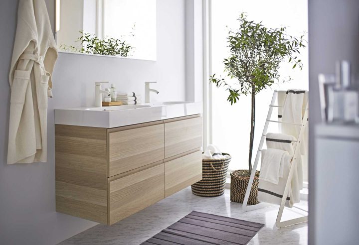 meuble salle de bain bois massif ikea