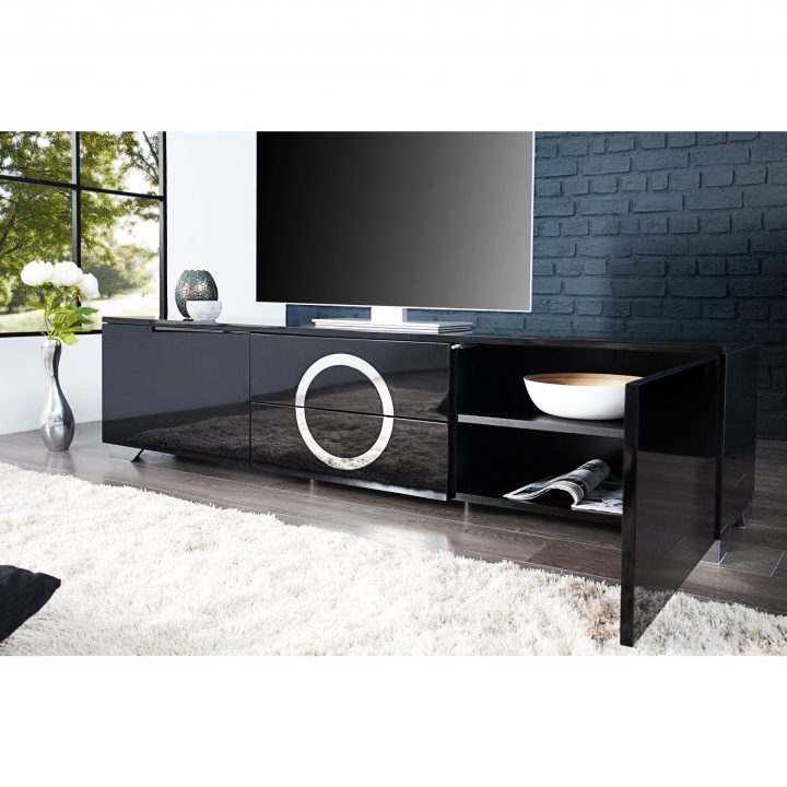 meuble tv noir mat 180 cm