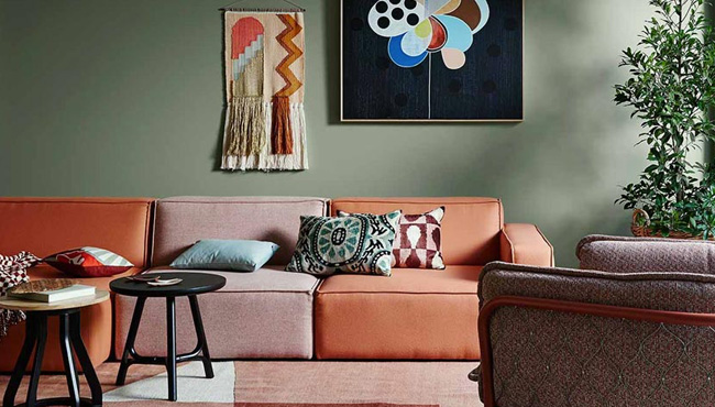 chambre bébé terracotta et vert