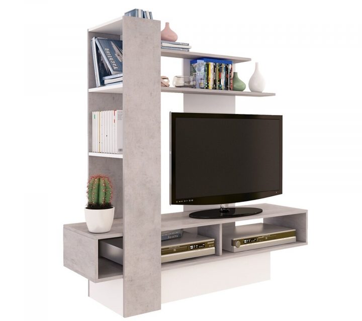 meuble tv blanc et beton