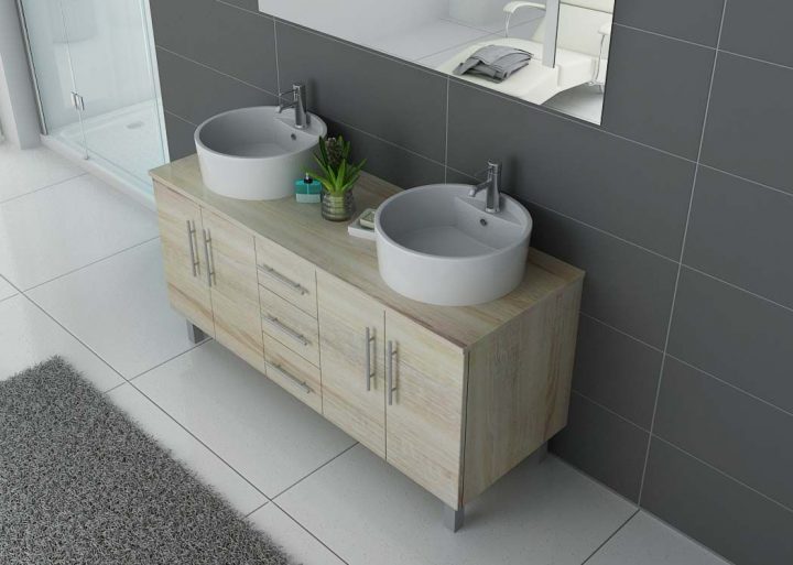 meuble double vasque avec pieds