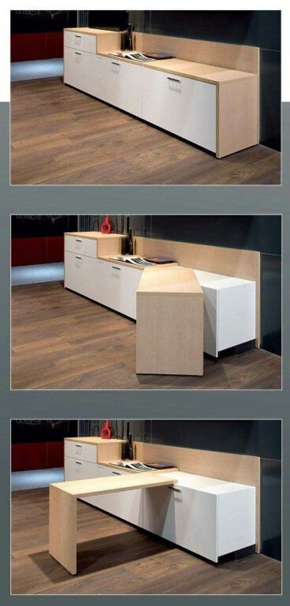 meuble avec table escamotable