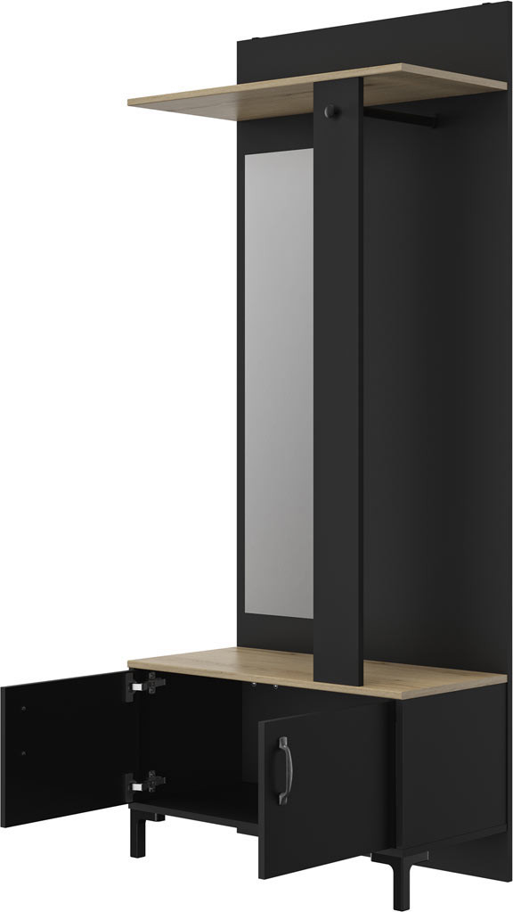 meuble entree bois et noir