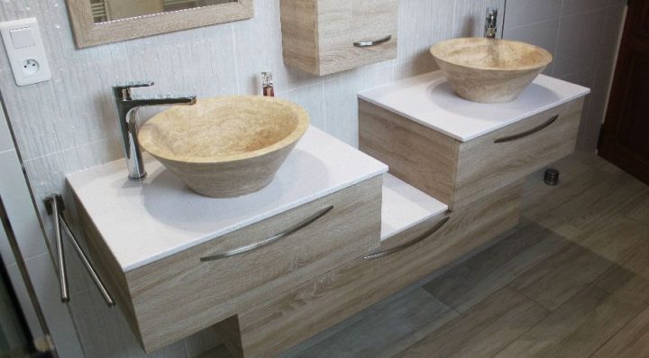 meuble vasque pierre salle de bain