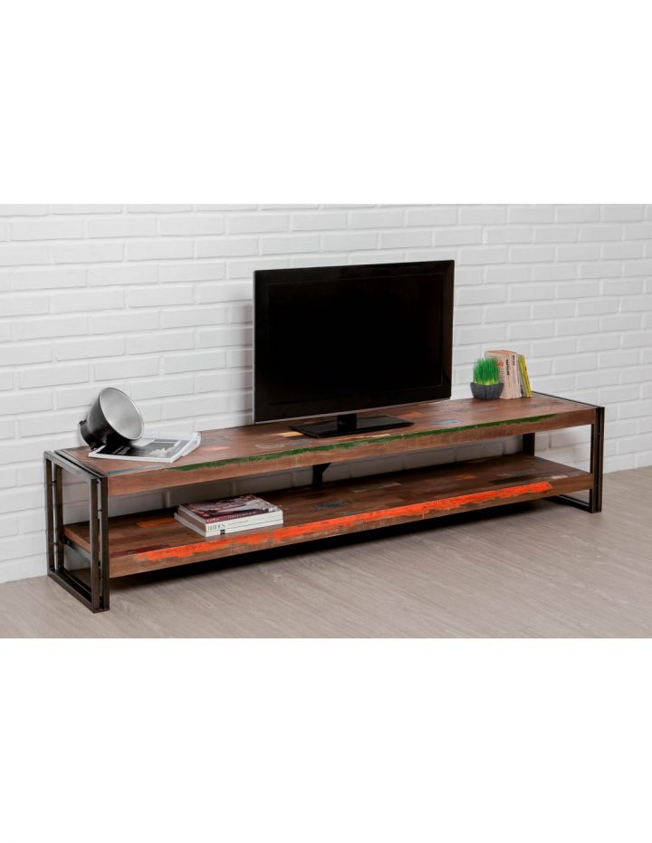 meuble tv teck recyclé