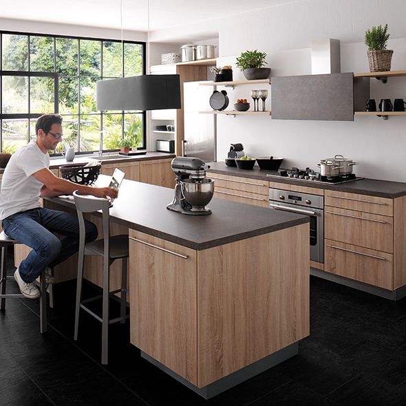 meuble cuisine bois brut ikea