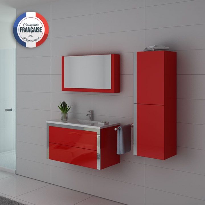 meuble salle de bain rouge ikea