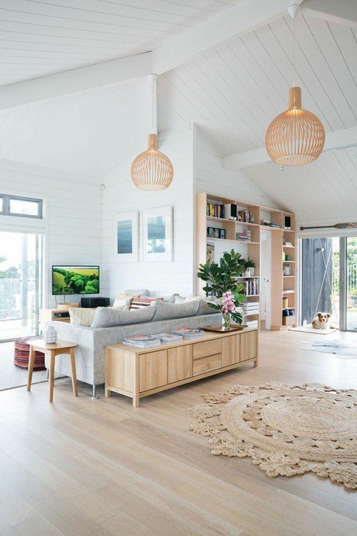 meuble beige et bois