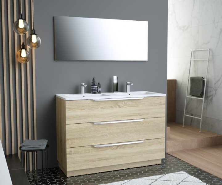 meuble de salle de bain avec vasque et miroir