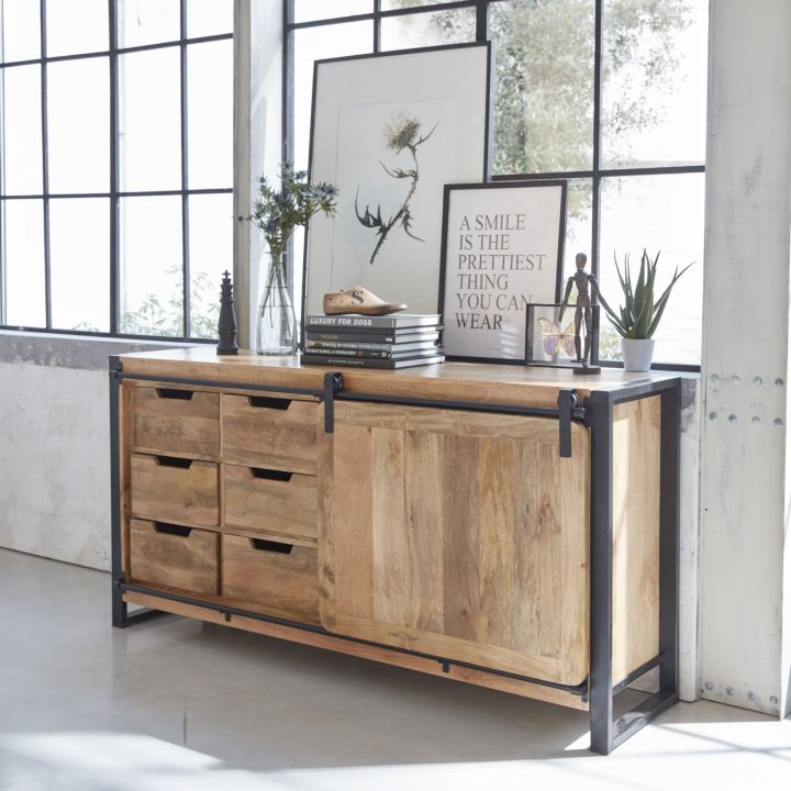 meuble bas avec portes coulissantes