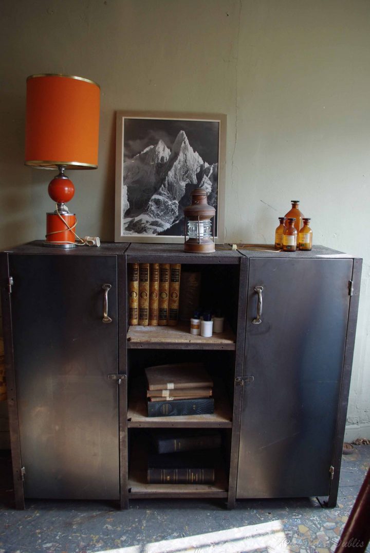 meuble industriel bois metal