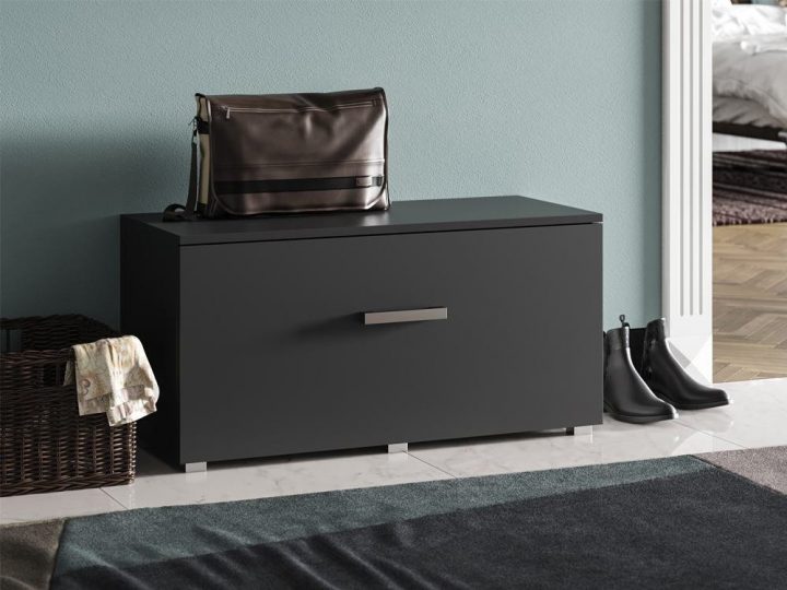 meuble a chaussure noir et bois