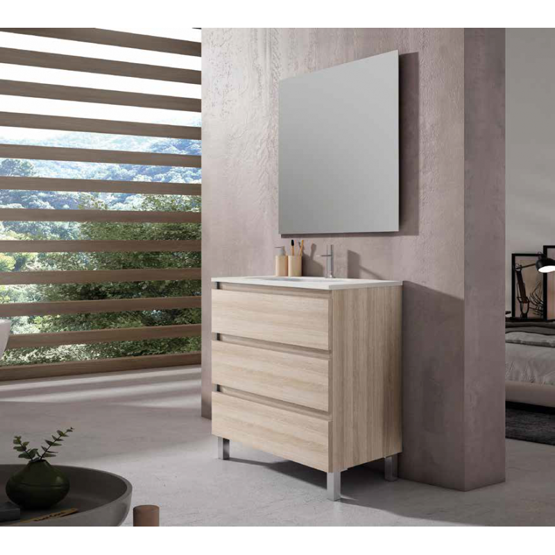 meuble de salle de bain sur pied avec vasque