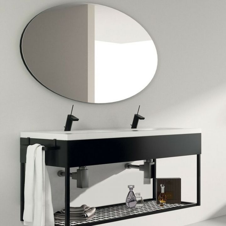 meuble salle de bain metal noir