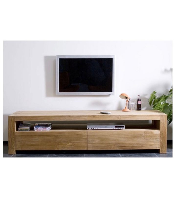 meuble tv bois 200 cm