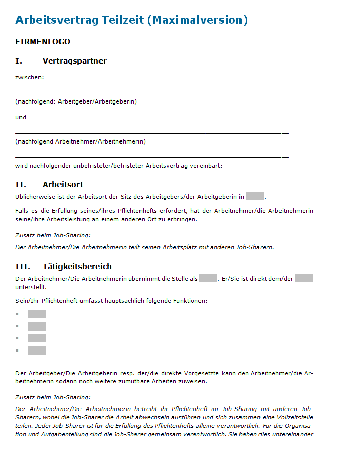 null stunden vertrag