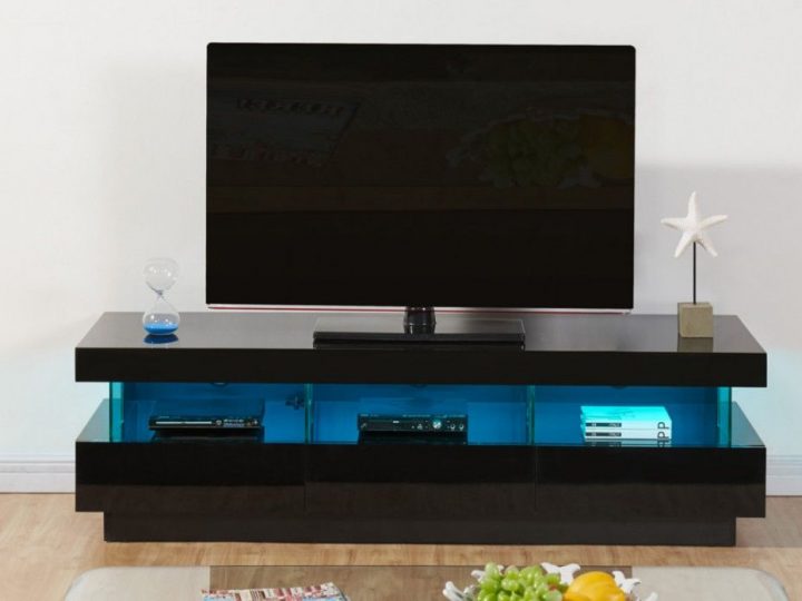 meuble tv laqué noir
