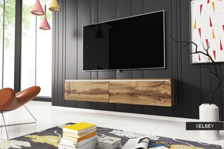 meuble tv suspendu 140 cm