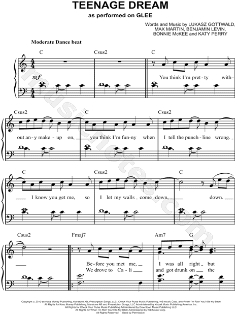 teenage dream chords